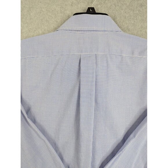 Lauren Ralph Lauren Shirt Mens Large Blue Non Iron Check Button Down Classic - Picture 7 of 8